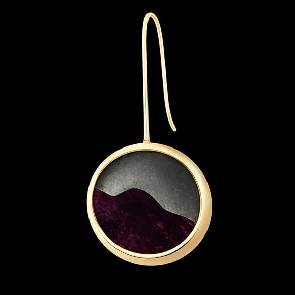 “Fruit Cup” Pomegranate Seed Red Garnet Tumbled Stone Silver Spoon Cove Earrings - Picture 7 of 8